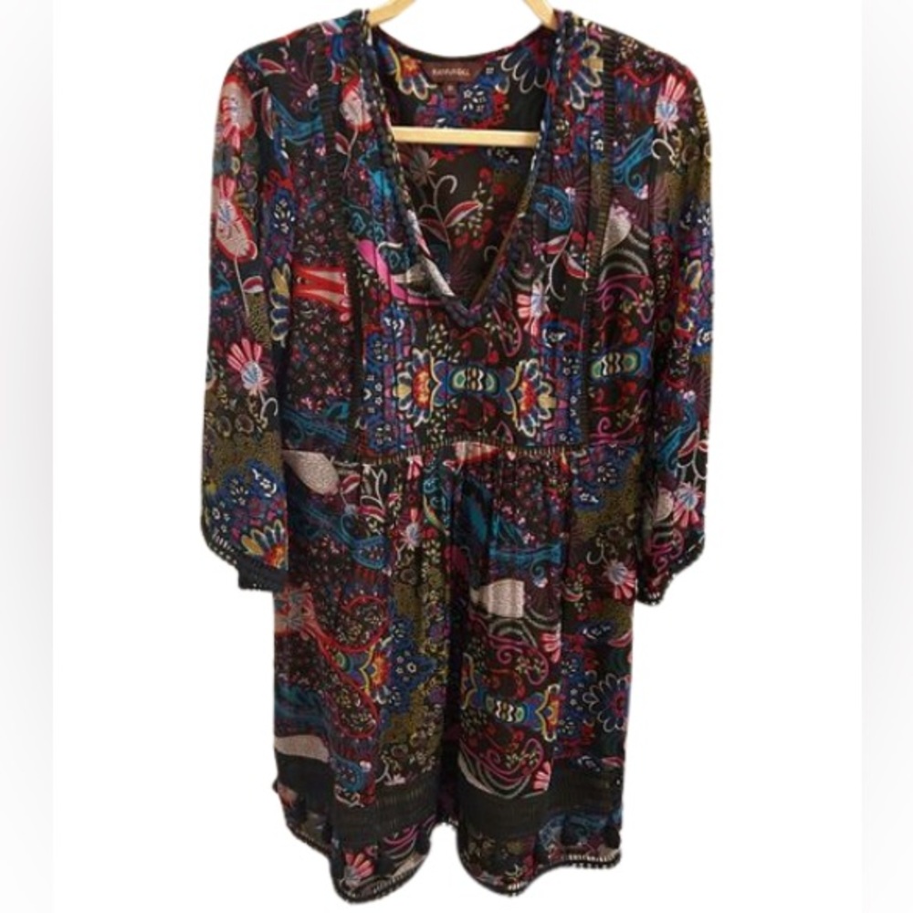 Anthropologie Rana Hill v neck short dress, multicolor. Size L.